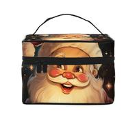 NONHAI Travel Makeup Bag for Women Portable Cosmetic Bags Large Capacity Toiletry Bag Modern Flower Make up Organizer with Handle Travel Essentials Cosmetic Bag Case Organizer, Merry Christmas, One