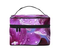 NONHAI Travel Makeup Bag for Women Portable Cosmetic Bags Large Capacity Toiletry Bag Purple plum butterfly Make up Organizer with Handle Travel Essentials Cosmetic Bag Case Organizer, Purple Flower,