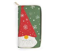 NONHAI Women Wallet Christmas Traditional Gnomes Leather Wallet for Work Zip Wallet Phone Holder Long Purse Ultra Thin Wallet with Zipper Pocket for Shopping, style, 7.8 x 4.1 x 1 inches, Style, 7.8 x