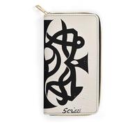NONHAI Women Wallet Supernatural Symbols Black Print Leather Wallet for Work Zip Wallet Phone Holder Long Purse Ultra Thin Wallet with Zipper Pocket for Shopping, style, 7.8 x 4.1 x 1 inches, Style,