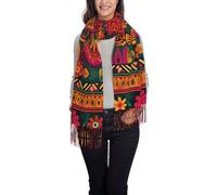 NONHAI Womens Scarf Mexican Folk Art Boho Classic Tassel Pashmina Shawls and Wraps Soft Fall Winter Warm Scarf, Mexican Folk Art Boho, One Size
