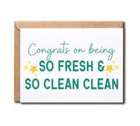 NoNi93Art Congrats On Being So Fresh And So Clean - Sobriety Card - Cute - Happy Anniversary Card - Sober Anniversary - Gift For Him For Her