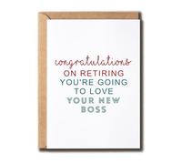 NoNi93Art Congratulations On Retiring Card - Love Your New Boss - Happy Retirement - Humor - Card For Coworker - Work Bestie - Gift For Him Her