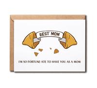 NoNi93Art I Am So Fortune-Ate To Have You As A Mom Card - Fortune Cookie Card - Best Mom - Pun - Mothers Day - Happy Birthday - Foodie