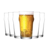 Noniq Pint Beer Glasses - 570ml - Clear - Pack of 12
