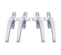 NonMiFyR 2 Pieces Casement Locking Handle Left Right Window Handle Aluminum Alloy Universal Door Handle Easy Switch Suitable for Home Security Entry, 2xWhite Left + 2xWhite rightt