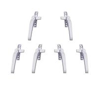 NonMiFyR 2 Pieces Casement Locking Handle Left Right Window Handle Aluminum Alloy Universal Door Handle Easy Switch Suitable for Home Security Entry, 3×White Left+3×White Right