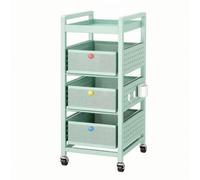 NonMiFyR 4 Tiers Rolling Storage Cart with Drawers Mobile Carbon Steel Rolling Cart with Swivel Casters Freestanding Trolley for Desk Side, Green