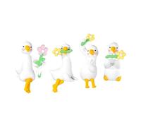 NonMiFyR 4x Mini Duck Figurines TV And Computer Screen Decor for Cabinet Home Shelf