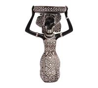 NonMiFyR African Woman Candle Holder Resin Decorative Figurine Art Ornament Multifunctional Sculpture Suitable for Coffee Table Home Entrance Gift, Black