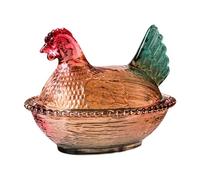 NonMiFyR Chicken Candy Jar, Glass Snack Container with Airtight Lid, Dessert Plate, Animal Design Table Bowl, Suitable for Decoration, Style B