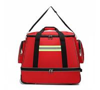 NonMiFyR Emergency Response Case Fire Trolley Bag Rolling Suitcase Gear Organizer Storage Bag with Wheels and Pull Handle Reflective Strips Suitable for fire, Array, Red