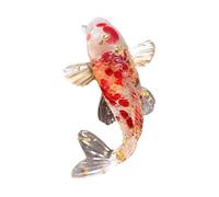 NonMiFyR Figurine, Lucky Charm, Cute Collectible, Unique Sculpture, Small Fish Statue for Shelf And Office Decorations, Red