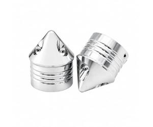 NonMiFyR Motorcycle Axle Cover Machined Aluminum Alloy Front Axle Decorative Cover with Decorative Circumferential Grooves and Side Openings Suitable for, Silver