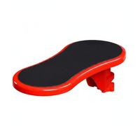 NonMiFyR Mouse Wrist Pad Ergonomic Armrest Support Wrist Rest Clamp on Desk Attachment With Rotating Joint PU Leather Memory Foam Rubber Base suitable for home, Red, Mouse Pad Material