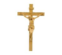 NonMiFyR Resin Wall Crucifix Cross, Hand-Painted Catholic Cross with A Figure of Jesus for Bedroom, Living Room, Brown