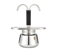 NonMiFyR Stainless-Steel Stovetop Coffee Maker Easy to Use Double-Outlet Stovetop Coffee Maker Bold Flavor Cafetera Italiana Pot with Twin-