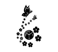 NonMiFyR Wall Clock Stickers Acrylic Decorative Silent DIY Assembly Modern Style Artistic Design Suitable for Office Living Room Decoration, Black