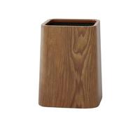 NonMiFyR Wooden Waste Basket Featuring Faux Wood Look Large Capacity Trash Can Practical Double-Layer Garbage Bin Scratch-Resistant PP Suitable for Home Bedroom Office, Walnut, M