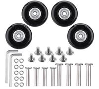 NONMON 4Pcs 45x18mm Luggage Suitcase Replacement Wheels, Rubber Swivel Caster Wheels with Bearings Repair Kits for Luggage Suitcase