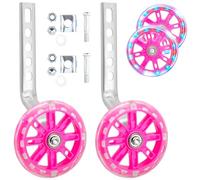 NONMON Bicycle Training Wheels, 1 Pair Kids Bike Stabiliser Support Universal Flash Auxiliary Wheels for 12 14 16 18 20 inch Single Speed Bicycle, Good for Beginners Boys Girls Children Cycling