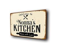 Nonna's Kitchen Sign, Vintage Style Plaque, Retro Style Signs for Restaurant, Café, Bar or Home Décor