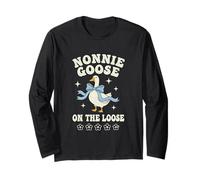 Nonnie Goose On the Loose Cute Funny Retro Long Sleeve T-Shirt