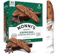 Nonni's Espresso Chocolate Chip Biscotti Cookies - Espresso Cookies - Biscotti Italian Cookies Drizzled w/ Dark Chocolate - Italian Biscotti Individually Wrapped Cookies - Kosher - 6.88 oz