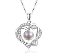 NONNYL Pearl Necklace Jewelry for Women Wife- Wedding Birthday Anniversary Women Necklaces for Her Wife Gift Ideas, Birthday Present for Girlfriend Mom Daughter for Gifts Fine Jewelry, Large, Sterling