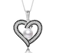 NONNYL Wife Jewelry 925 Sterling Silver Plated 18K Gold - Pearl Jewelry Heart Pendant Necklace for Women, Birthday Jewelry for Girlfriend, Valentine's Day for Wife, Mother's Day for Mom Grandma, Gifts