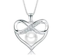NONNYLLEI Gifts for Women Wife Anniversary, Heart Pearl Necklaces, Mothers Day Gifts for Mom Women Wife, Birthday Jewelry, Christmas Valentine's Day Gifts for Her