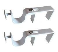 NoNo Bracket - No Drill Outside Mounted Blinds Curtain Rod Bracket Attachment Set of 2 (White)