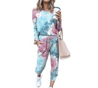 nonotse Womens Tracksuit Set 2Pcs Plus Size Sports Jogging Suit Long Sleeve Sweatshirt Pullover Bottom Casual Loungewear Joggers (Blue, S)