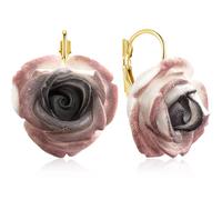 NONQL Bohemian Handmade 3D Rose Flower Dangle Drop Earrings Dainty Resin Camellia Flower Leverback Earrings For Women, L, Resin, No Gemstone