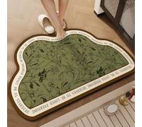NonSlip Bath Mat Absent DiatomiteRug QuickDry Bathroom & Kitchen Mat (Plants Design 80x120cm)