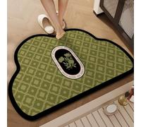 NonSlip Bath Mat QuickDry Diatomite Shower Rug Cloud S Absent Bathroom Mat for Kitchen & Shower (Flowers 80x120cm)