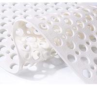 Nonslip Bathtub Mat Extra Soft Eco Friendly TPE Bath Mat for Kids, Anti Bacterial Machine Washable Bathroom Shower Mat 30L x 17W Inch (White)