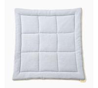NonSlip Cotton Linen Seat Cushion Thick 50x50cm Square Chair Pad with Washed Filling for Indoor/Outdoor ComfortLight Blue Color