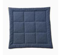 NonSlip Cotton & Linen Seat Cushion Thickened Square Chair Pads with Washed Filling for Indoor/Outdoor Use 45x45cm Dark Blue ColorComfort & Style