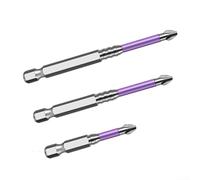 Nonslip Cross Screwdriver Bit, K5 Magnetic PH2 Drill Bit for High Strength Screwdrivers, Alloy Steel for Wood and Steel Applications (50-65-70)