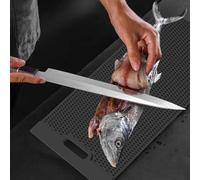 Nonslip Fish Fillet Mat Flexible Fish Fillet Board Foldable Fish Cleaning Mat Easy to Clean Filleting Mat Portable Fish Filleting Board for Easy Filleting Fish Cleaning xiangbaoshang(Trumpet,Black)