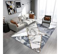 NonSlip Kids Playroom Carpet 140x200CMLarge Light Blue & White Outdoor Rug Modern Geometric Design Perfect for Living Room & Play Areas