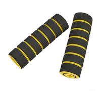 Nonslip Motorcycle Handle Bar Grips with Brake Clutch Lever Covers Comfortable Riding Experience (Black + Yellow)