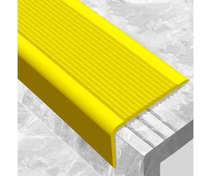 NonSlip PVC Stair Edge Protector Waterproof Rubber Adhesive Strips PreCut AntiSlip Corner Molding for IndoorOutdoor Use (Yellow 8.64m340in)