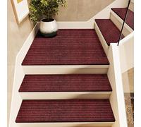 Nonslip Rubber Stair Treads 3Pack Red 30x100 cm Indoor/Outdoor Use Perfect for Wooden Steps Easy Cut Design for Custom Fit Safe & ili