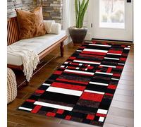 NonSlip Runner Rug 110 x 450 cm Modern Geometric Design Washable Absorbent Kitchen & Hallway Rug Ideal for Laundry Living Room and Entryway.