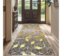 NonSlip Runner Rug for Hallway Kitchen or Living Room - Modern Washable Carpet 60 x 180 cm Ideal for Bedroom Laundry and Entryway Decor