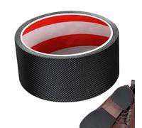 Nonslip Sole Protector - Rubber Shoe Grip Sticker, Wear-Resistant Adhesive Strips | Tailorable Shoe Bottom Pads for Sneakers and Slippers, Black Grid Pattern Anti-Skid Design, Self-Adhesive Sole