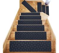 NonSlip Stair Tread Mats 76x20.3cm Soft SelfAdhesive Carpet Protectors Absent Stair Rugs Multiple Patterns Grey 8PCS Safe Household Soluts