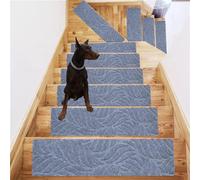 NonSlip Stair Treads AdhesiveCarpet Mat for Indoor Steps Safe Stair Covering 8pcs LeafSilver Gray AntiSkid Step Rugs for Home Decor